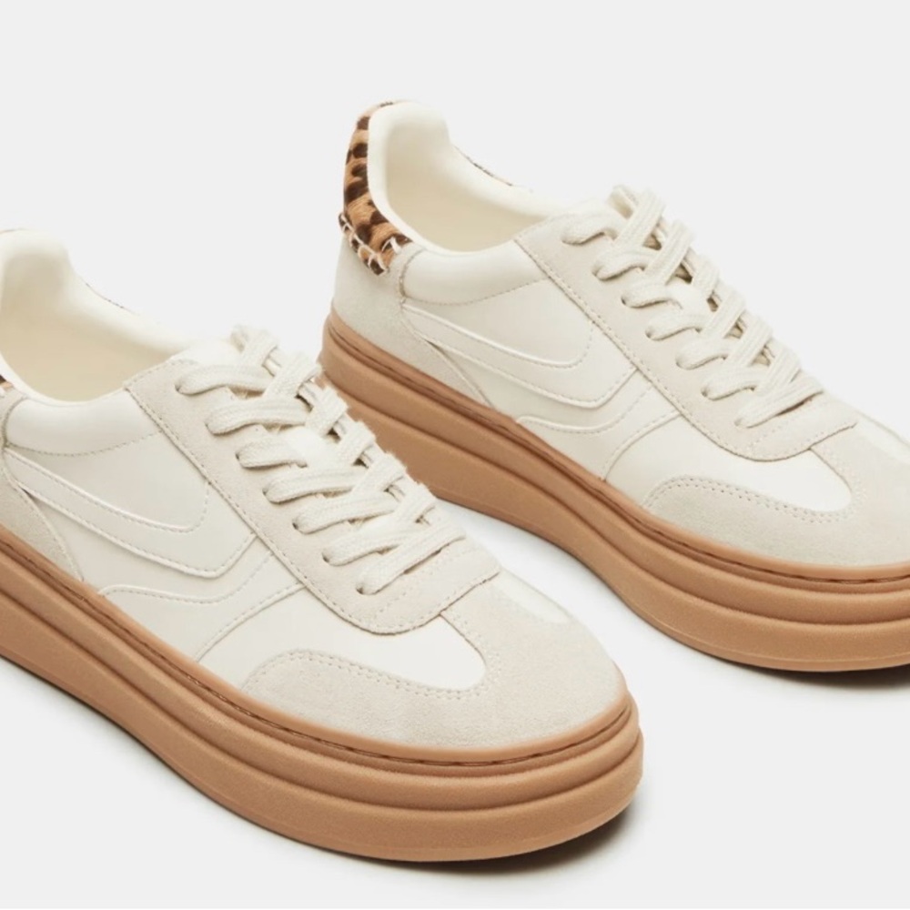 Steve Madden Cream and Tan Sneakers